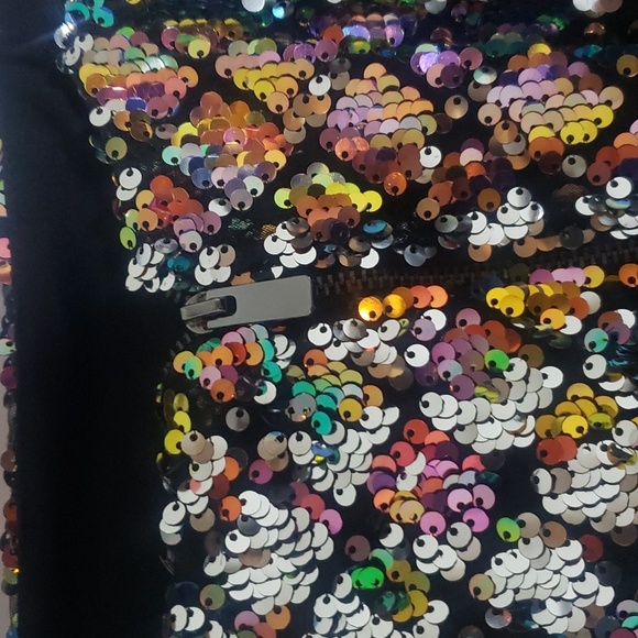 Topshop US 2 Multicolored Mirror Sequin Bodycon Cocktail Party Dress - Picture 9 of 11